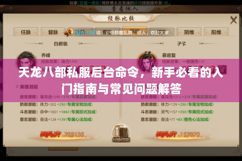 天龙八部私服后台命令，新手必看的入门指南与常见问题解答
