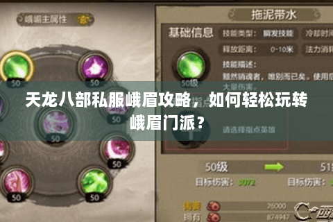 天龙八部私服峨眉攻略，如何轻松玩转峨眉门派？