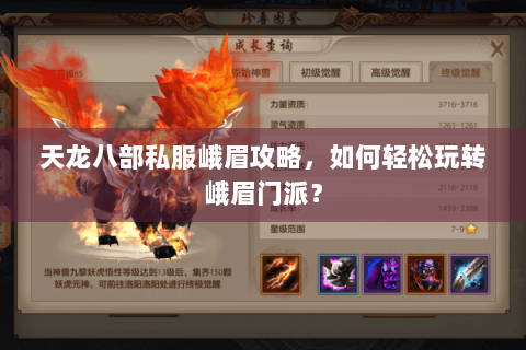 天龙八部私服峨眉攻略，如何轻松玩转峨眉门派？