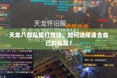 天龙八部私服打怪挂，如何选择适合自己的私服？