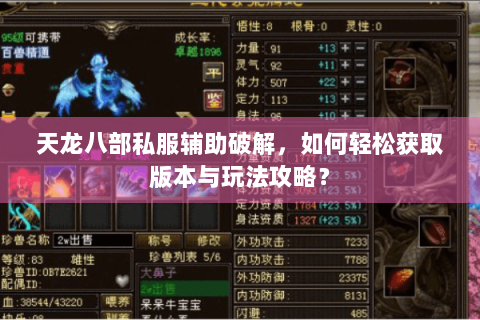 天龙八部私服辅助破解，如何轻松获取版本与玩法攻略？