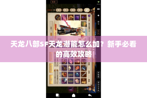 天龙八部SF天龙潜能怎么加？新手必看的高效攻略