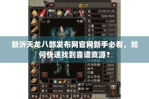新沂天龙八部发布网官网新手必看，如何快速找到靠谱资源？