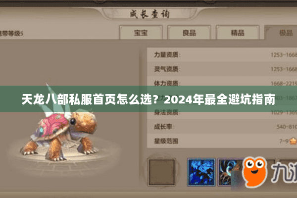 天龙八部私服首页怎么选？2024年最全避坑指南