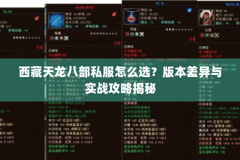 西藏天龙八部私服怎么选？版本差异与实战攻略揭秘