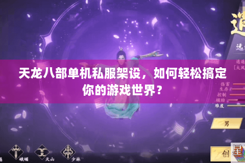 天龙八部单机私服架设，如何轻松搞定你的游戏世界？