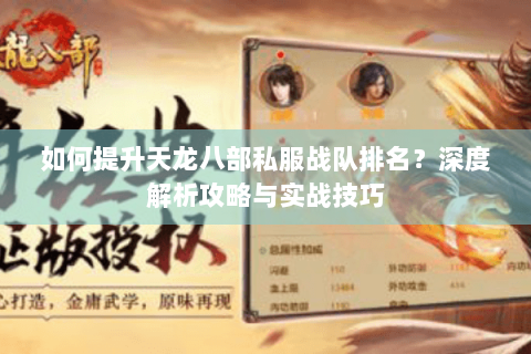 如何提升天龙八部私服战队排名？深度解析攻略与实战技巧