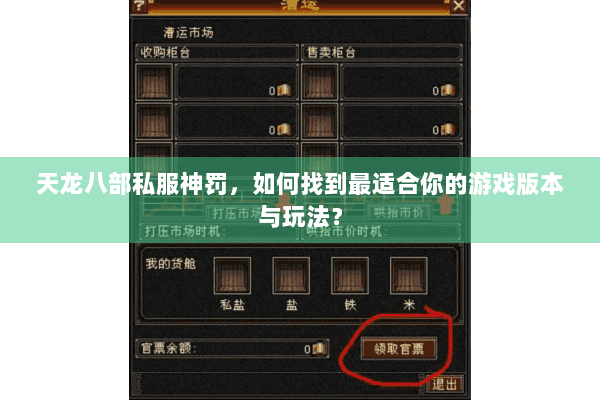 天龙八部私服神罚，如何找到最适合你的游戏版本与玩法？