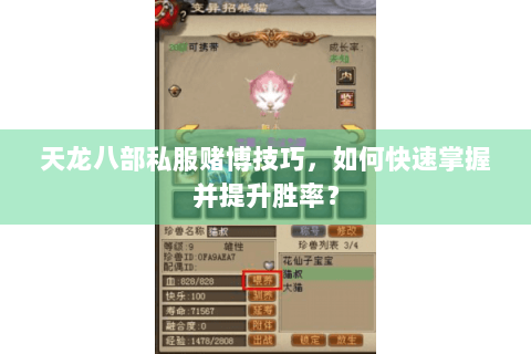 天龙八部私服赌博技巧，如何快速掌握并提升胜率？