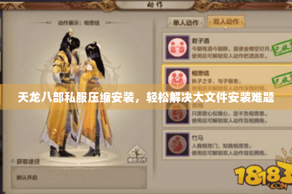 天龙八部私服压缩安装，轻松解决大文件安装难题