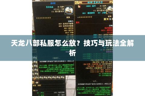 天龙八部私服怎么放？技巧与玩法全解析
