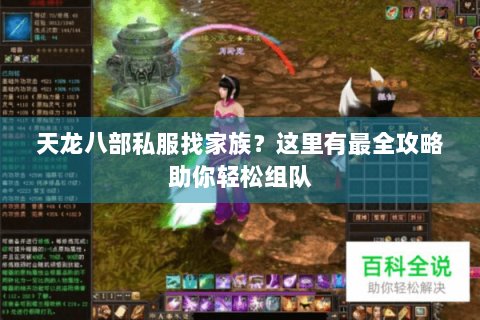 天龙八部私服找家族？这里有最全攻略助你轻松组队