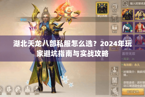 湖北天龙八部私服怎么选？2024年玩家避坑指南与实战攻略
