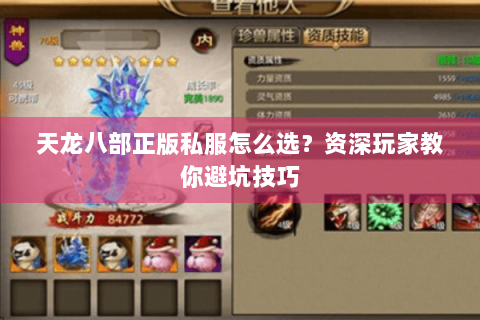 天龙八部正版私服怎么选？资深玩家教你避坑技巧