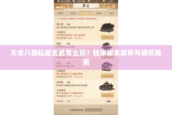 天龙八部私服玄武怎么玩？独家版本解析与避坑指南