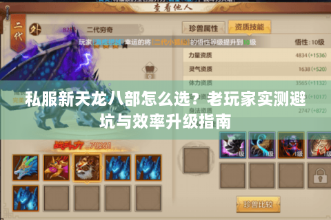 私服新天龙八部怎么选？老玩家实测避坑与效率升级指南