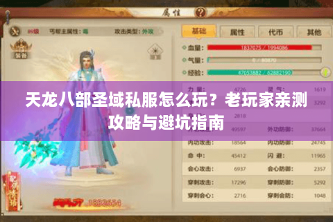 天龙八部圣域私服怎么玩？老玩家亲测攻略与避坑指南