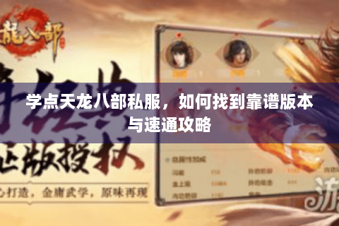 学点天龙八部私服，如何找到靠谱版本与速通攻略