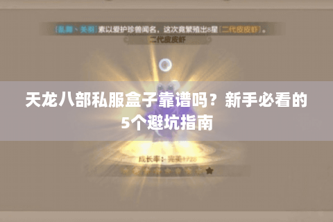 天龙八部私服盒子靠谱吗？新手必看的5个避坑指南