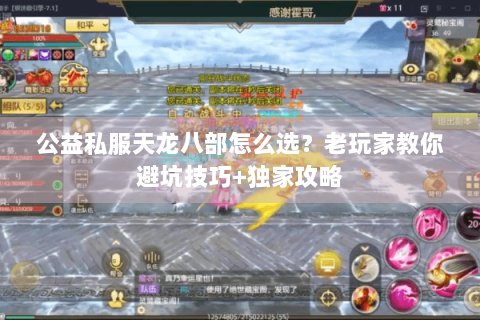 公益私服天龙八部怎么选？老玩家教你避坑技巧+独家攻略