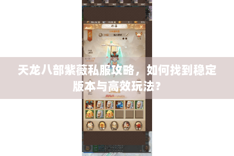 天龙八部紫薇私服攻略，如何找到稳定版本与高效玩法？
