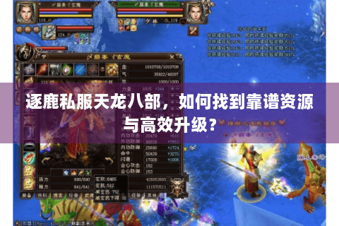 逐鹿私服天龙八部，如何找到靠谱资源与高效升级？