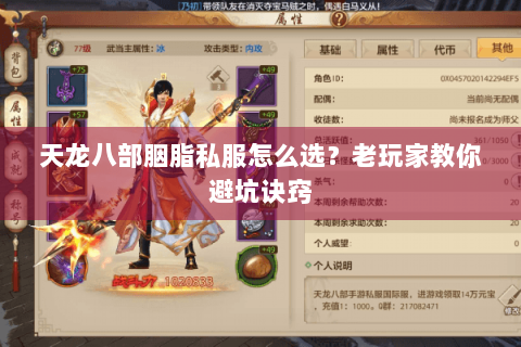 天龙八部胭脂私服怎么选？老玩家教你避坑诀窍
