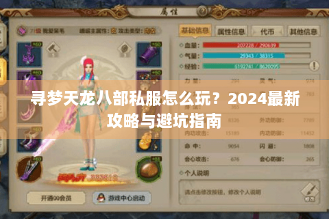 寻梦天龙八部私服怎么玩？2024最新攻略与避坑指南