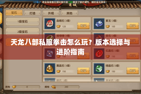 天龙八部私服拳击怎么玩？版本选择与进阶指南