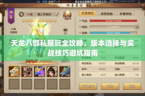 天龙八部私服玩全攻略，版本选择与实战技巧避坑指南
