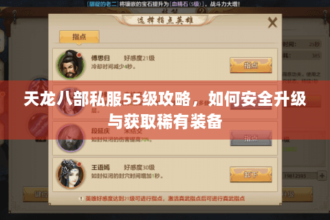 天龙八部私服55级攻略，如何安全升级与获取稀有装备