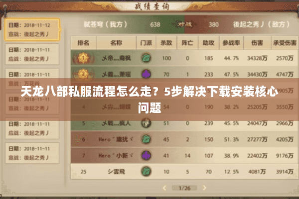天龙八部私服流程怎么走？5步解决下载安装核心问题