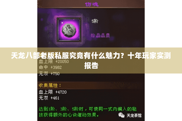 天龙八部老版私服究竟有什么魅力？十年玩家实测报告