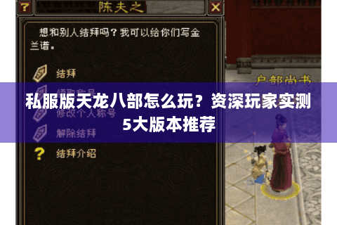 私服版天龙八部怎么玩？资深玩家实测5大版本推荐