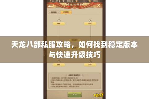 天龙八部私服攻略，如何找到稳定版本与快速升级技巧