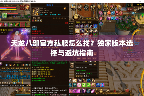 天龙八部官方私服怎么找？独家版本选择与避坑指南