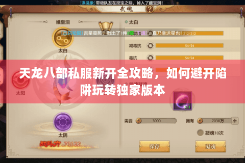 天龙八部私服新开全攻略，如何避开陷阱玩转独家版本