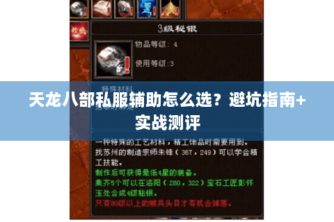 天龙八部私服辅助怎么选？避坑指南+实战测评