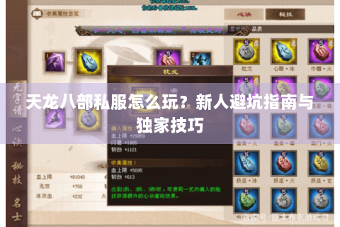 天龙八部私服怎么玩？新人避坑指南与独家技巧