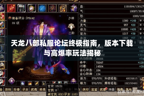 天龙八部私服论坛终极指南，版本下载与高爆率玩法揭秘