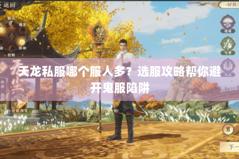 天龙私服哪个服人多？选服攻略帮你避开鬼服陷阱