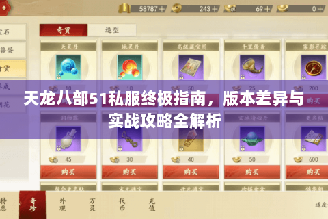 天龙八部51私服终极指南，版本差异与实战攻略全解析