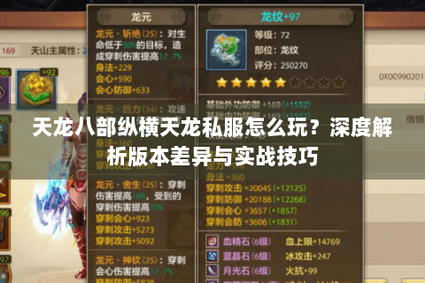 天龙八部纵横天龙私服怎么玩？深度解析版本差异与实战技巧