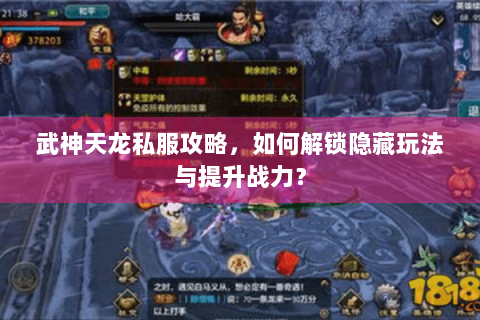 武神天龙私服攻略，如何解锁隐藏玩法与提升战力？