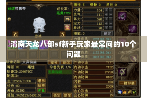渭南天龙八部sf新手玩家最常问的10个问题