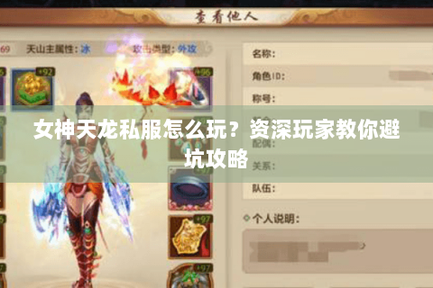 女神天龙私服怎么玩？资深玩家教你避坑攻略