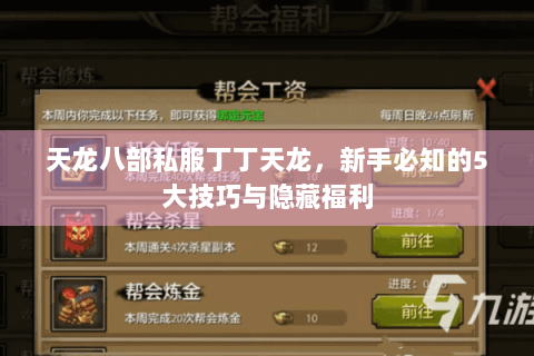 天龙八部私服丁丁天龙，新手必知的5大技巧与隐藏福利