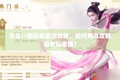 天龙八部私服星宿攻略，如何用毒攻称霸老玩家圈？