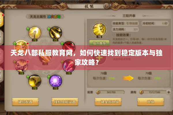 天龙八部私服教育网，如何快速找到稳定版本与独家攻略？