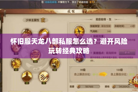 怀旧服天龙八部私服怎么选？避开风险玩转经典攻略